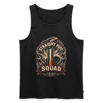 Rolling Coal Straight Pipe Squad - Männer Premium Bio Tank Top - Schwarz - Vorne - Michal (187cm)