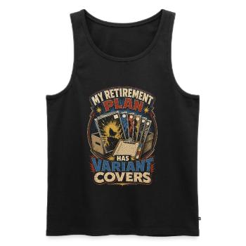 Comic Collector Retirement Plan Has Variant Covers - Men's Premium Organic Tank Top - black - Front - Michal (187cm)
