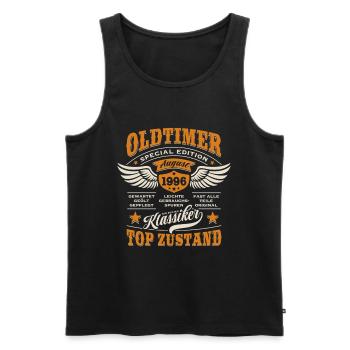 Oldtimer August 1996 - Geburtstag - Geschenk - Männer Premium Bio Tank Top - Schwarz - Vorne - Michal (187cm)