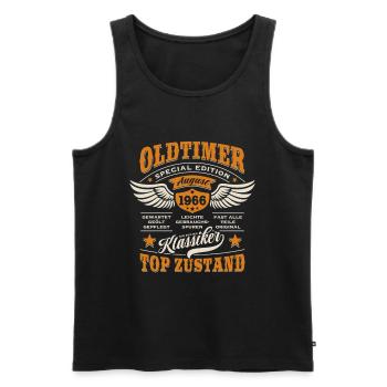 Oldtimer August 1966 - Geburtstag - Geschenk - Männer Premium Bio Tank Top - Schwarz - Vorne - Michal (187cm)
