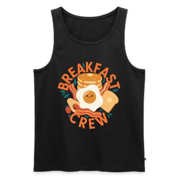 Breakfast Crew : Brunch drôle Café Pancake Bacon - Débardeur bio Premium Homme - noir - Devant - Michal (187cm)