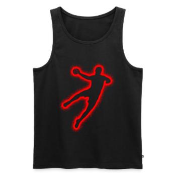 Joueurs de handball Hommes de handball Garçons Handball - Débardeur bio Premium Homme - noir - Devant - Michal (187cm)