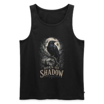 Rabe Raben Né de l’Ombre - Débardeur bio Premium Homme - noir - Devant - Michal (187cm)