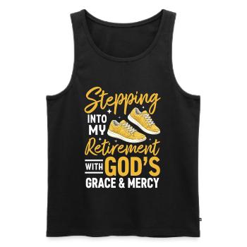 Stepping Into My Retirement With God's Grace - Männer Premium Bio Tank Top - Schwarz - Vorne - Michal (187cm)
