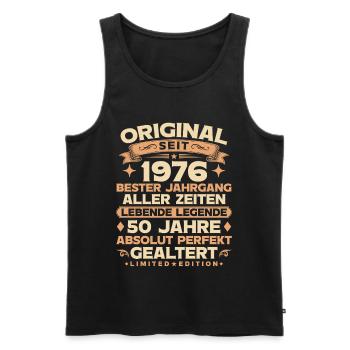 Original 1976 Jahrgang Legende 50. Geburtstag - Männer Premium Bio Tank Top - Schwarz - Vorne - Michal (187cm)