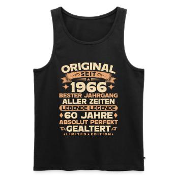 Original 1966 Jahrgang Legende 60. Geburtstag - Männer Premium Bio Tank Top - Schwarz - Vorne - Michal (187cm)