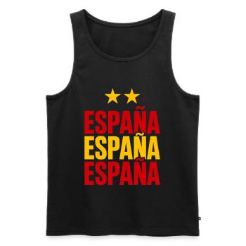 Spanien Schriftzug in Nationalfarben - Männer Premium Bio Tank Top - Schwarz - Vorne - Michal (187cm)