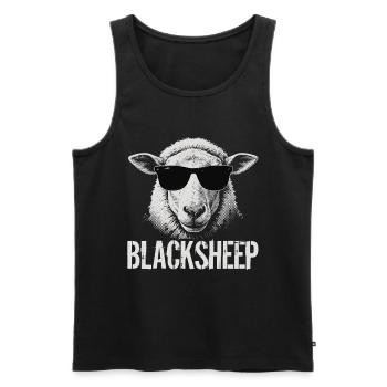 Chemise sarcasme mouton noir - Débardeur bio Premium Homme - noir - Devant - Michal (187cm)