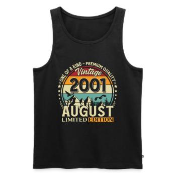 25th Birthday Gift Husband Original 2001 August - Men's Premium Organic Tank Top - black - Front - Michal (187cm)