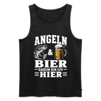 Angeln und Bier Angler Spruch Hobbyangeln - Männer Premium Bio Tank Top - Schwarz - Vorne - Michal (187cm)