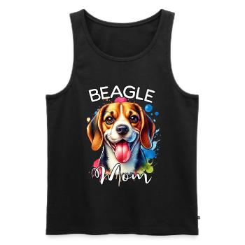 Maman Beagle - Débardeur bio Premium Homme - noir - Devant - Michal (187cm)