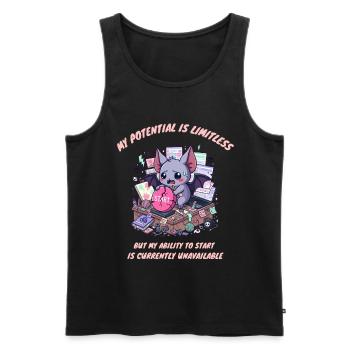 My Ability to Start Is Unavailable - Men's Premium Organic Tank Top - black - Front - Michal (187cm)