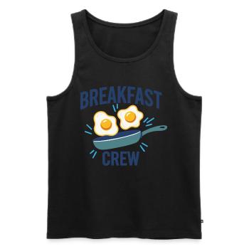 Équipe du petit-déjeuner, brunch drôle, café, pancakes, nourriture - Débardeur bio Premium Homme - noir - Devant - Michal (187cm)