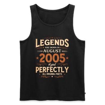 21. Geburtstag Geschenk Mann Legende August 2005 - Männer Premium Bio Tank Top - Schwarz - Vorne - Michal (187cm)
