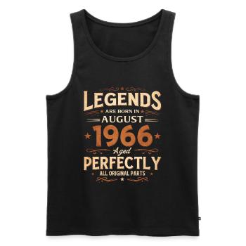 60th Birthday Gift Man Legend August 1966 - Men's Premium Organic Tank Top - black - Front - Michal (187cm)