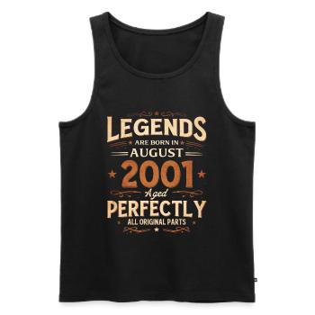 25th Birthday Gift Man Legend August 2001 - Men's Premium Organic Tank Top - black - Front - Michal (187cm)