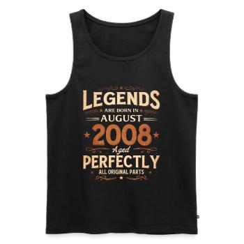 18. Geburtstag Geschenk Mann Legende August 2008 - Männer Premium Bio Tank Top - Schwarz - Vorne - Michal (187cm)