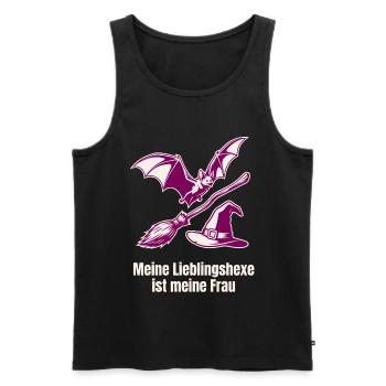 Lieblingshexe Fledermaus Hexenhut - Männer Premium Bio Tank Top - Schwarz - Vorne - Michal (187cm)