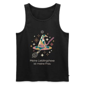 Lieblingshexe Hexenhut Hexenbesen - Männer Premium Bio Tank Top - Schwarz - Vorne - Michal (187cm)