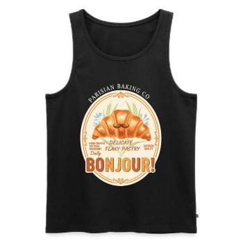 Petit-déjeuner Brunch drôle Café Beurre de cacahuète Érable - Débardeur bio Premium Homme - noir - Devant - Michal (187cm)