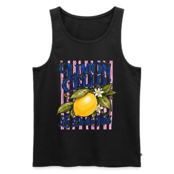 Limoncello La Dolce Vita Citron Italie Vintage - Débardeur bio Premium Homme - noir - Devant - Michal (187cm)