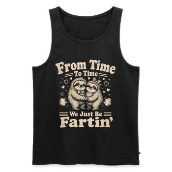 From time to time we are just Fartin - Men's Premium Organic Tank Top - black - Front - Michal (187cm)