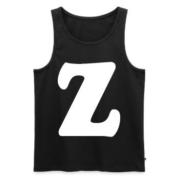 Impression en grand style Z | Lettre Z | Z Logo - Débardeur bio Premium Homme - noir - Devant - Michal (187cm)
