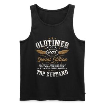 54. Geburtstag Geschenk Mann Oldtimer August 1972 - Männer Premium Bio Tank Top - Schwarz - Vorne - Michal (187cm)