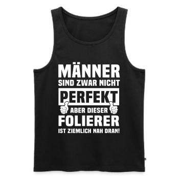 Folierer - Männer Premium Bio Tank Top - Schwarz - Vorne - Michal (187cm)