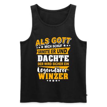 Winzer Sprüche - Männer Premium Bio Tank Top - Schwarz - Vorne - Michal (187cm)