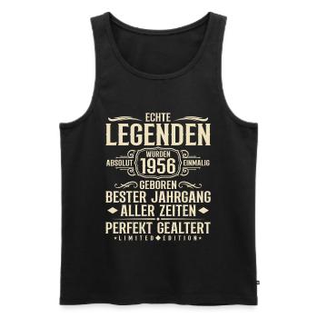 Jahrgang 1956 Geburtstag Absolut Einmalig - Männer Premium Bio Tank Top - Schwarz - Vorne - Michal (187cm)