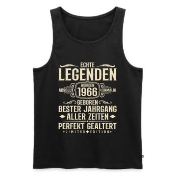 Jahrgang 1966 Geburtstag Absolut Einmalig - Männer Premium Bio Tank Top - Schwarz - Vorne - Michal (187cm)