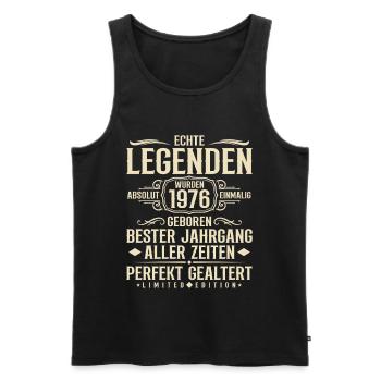 Jahrgang 1976 Geburtstag Absolut Einmalig - Männer Premium Bio Tank Top - Schwarz - Vorne - Michal (187cm)