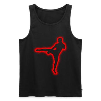 Muay Thai Kampfsport Kickboxer Jungen Kickboxen  - Männer Premium Bio Tank Top - Schwarz - Vorne - Michal (187cm)