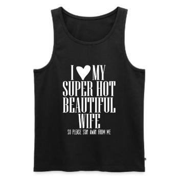I Love My Wife Saying Funny Husband Design - Men's Premium Organic Tank Top - black - Front - Michal (187cm)
