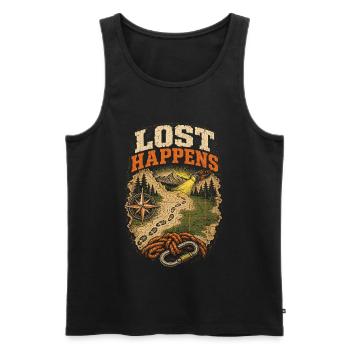 Rescue Team Lost Happens - Men's Premium Organic Tank Top - black - Front - Michal (187cm)