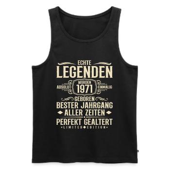Jahrgang 1971 Geburtstag Absolut Einmalig - Männer Premium Bio Tank Top - Schwarz - Vorne - Michal (187cm)