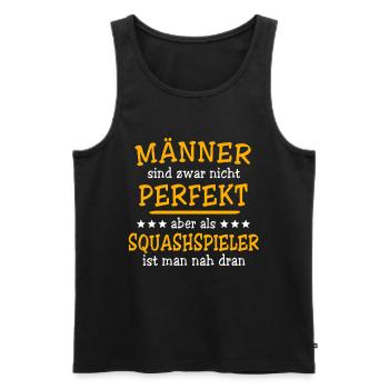 Squashspieler Squash - Männer Premium Bio Tank Top - Schwarz - Vorne - Michal (187cm)
