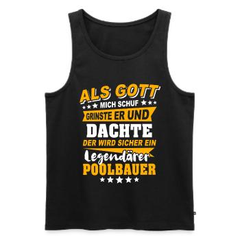Poolbauer Sprüche - Männer Premium Bio Tank Top - Schwarz - Vorne - Michal (187cm)
