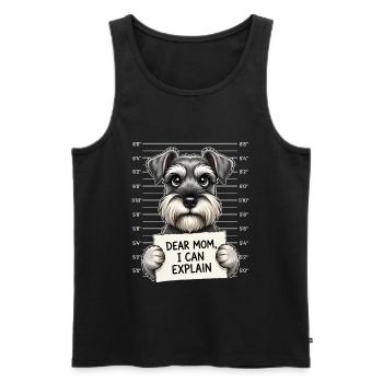 Liebe Mama, ich kann Schnauzer-Humor erklären - Männer Premium Bio Tank Top - Schwarz - Vorne - Michal (187cm)