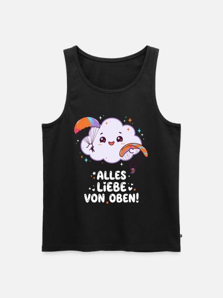 Fallschirmspringen Alles Liebe Von Oben - Männer Premium Bio Tank Top - Schwarz