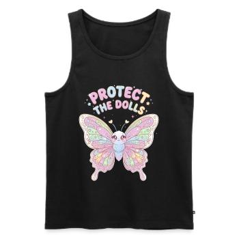 Protect The Dolls Schmetterling - Männer Premium Bio Tank Top - Schwarz - Vorne - Michal (187cm)