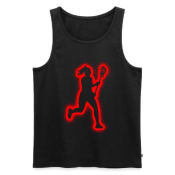 Lacrosse Spieler Damen Kinder Lacrosse Mädchen - Männer Premium Bio Tank Top - Schwarz - Vorne - Michal (187cm)