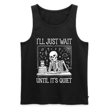 Lehrer, Halloween, Skelett - Männer Premium Bio Tank Top - Schwarz - Vorne - Michal (187cm)