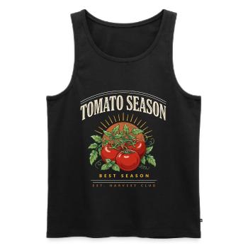 Tomato Season Harvest Club - Männer Premium Bio Tank Top - Schwarz - Vorne - Michal (187cm)