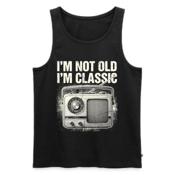 Nicht alt, ich bin klassisches Radio - Männer Premium Bio Tank Top - Schwarz - Vorne - Michal (187cm)