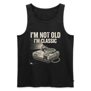 Ich bin nicht alt, ich bin klassisch - Männer Premium Bio Tank Top - Schwarz - Vorne - Michal (187cm)