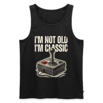 Nicht alt, einfach klassische Arcade - Männer Premium Bio Tank Top - Schwarz - Vorne - Michal (187cm)