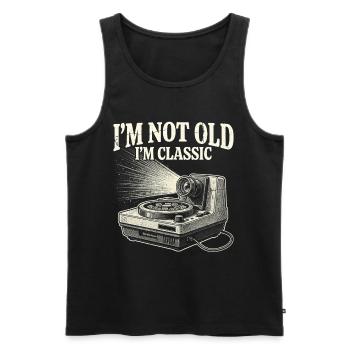 Nicht alt, ich bin klassisches Kameradesign - Männer Premium Bio Tank Top - Schwarz - Vorne - Michal (187cm)