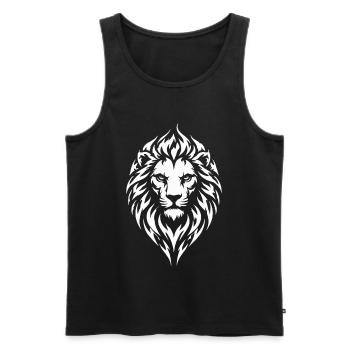 Löwe Tribal Tattoo Style - Männer Premium Bio Tank Top - Schwarz - Vorne - Michal (187cm)